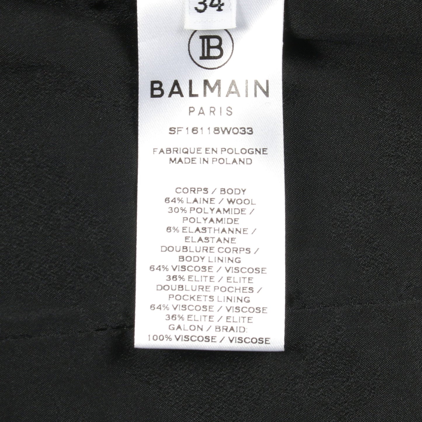 ジャケット ワンピース ウール ブラック バルマン ワンピース BALMAIN