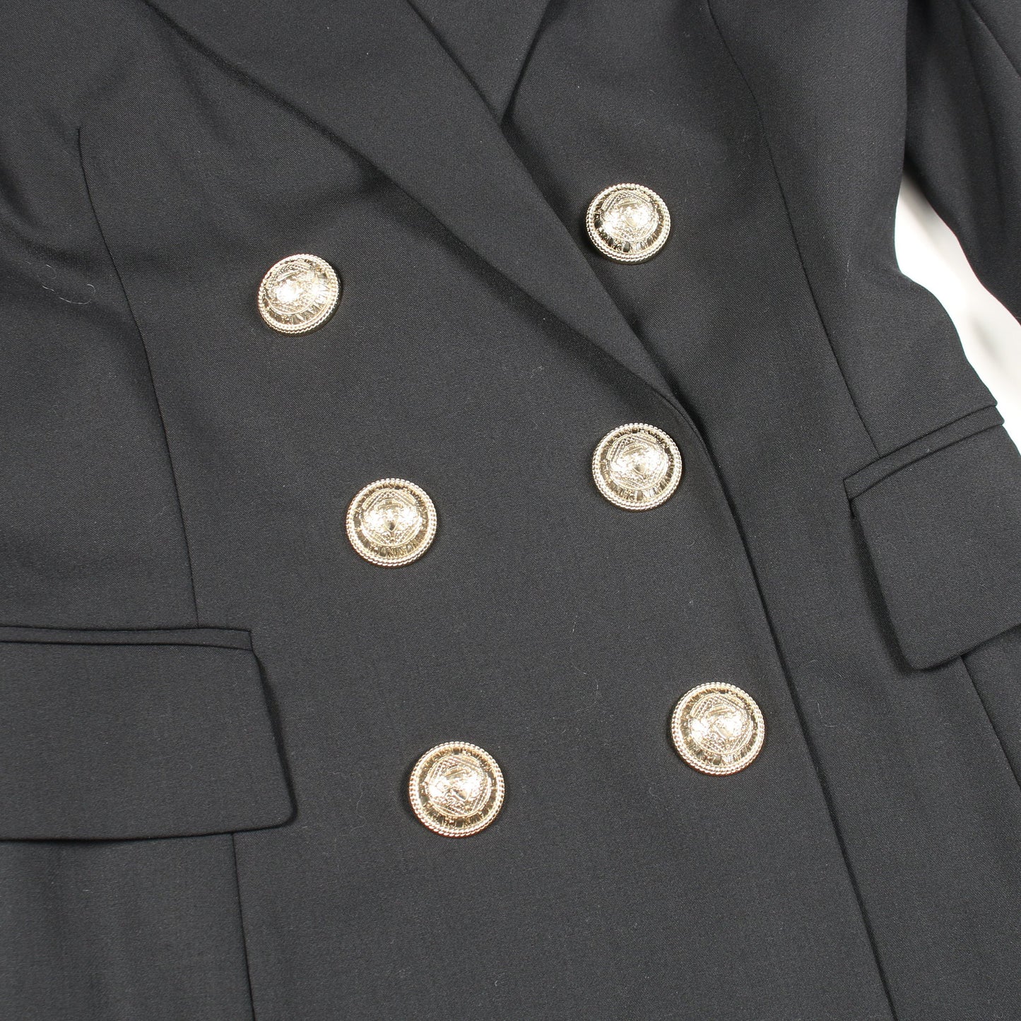ジャケット ワンピース ウール ブラック バルマン ワンピース BALMAIN