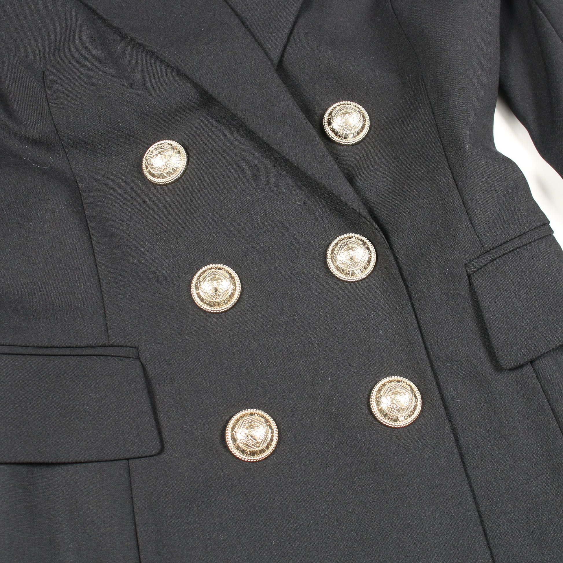 ジャケット ワンピース ウール ブラック バルマン ワンピース BALMAIN