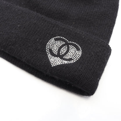 ココマーク ニット帽 ビーニー カシミヤ ブラック シャネル 財布・小物 CHANEL