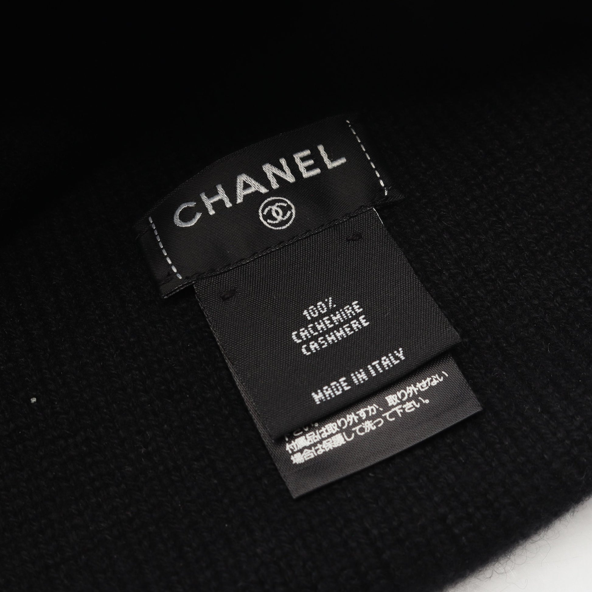ココマーク ニット帽 ビーニー カシミヤ ブラック シャネル 財布・小物 CHANEL