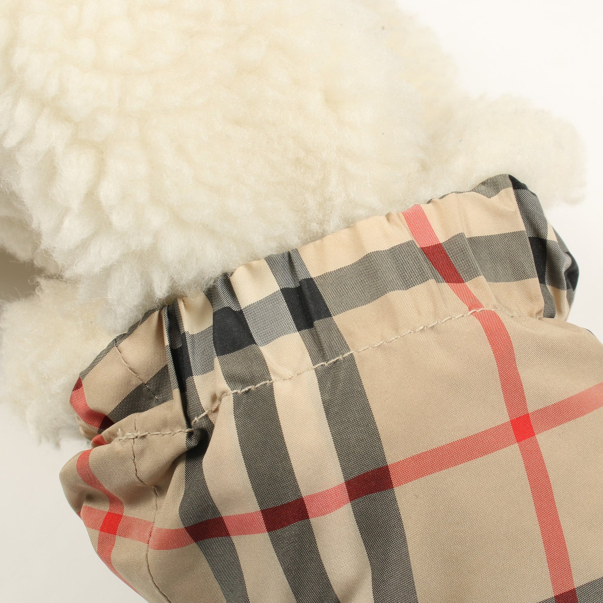 ボア ブルゾン 刺繍 カシミヤ オフホワイト フード付き バーバリー アウター BURBERRY
