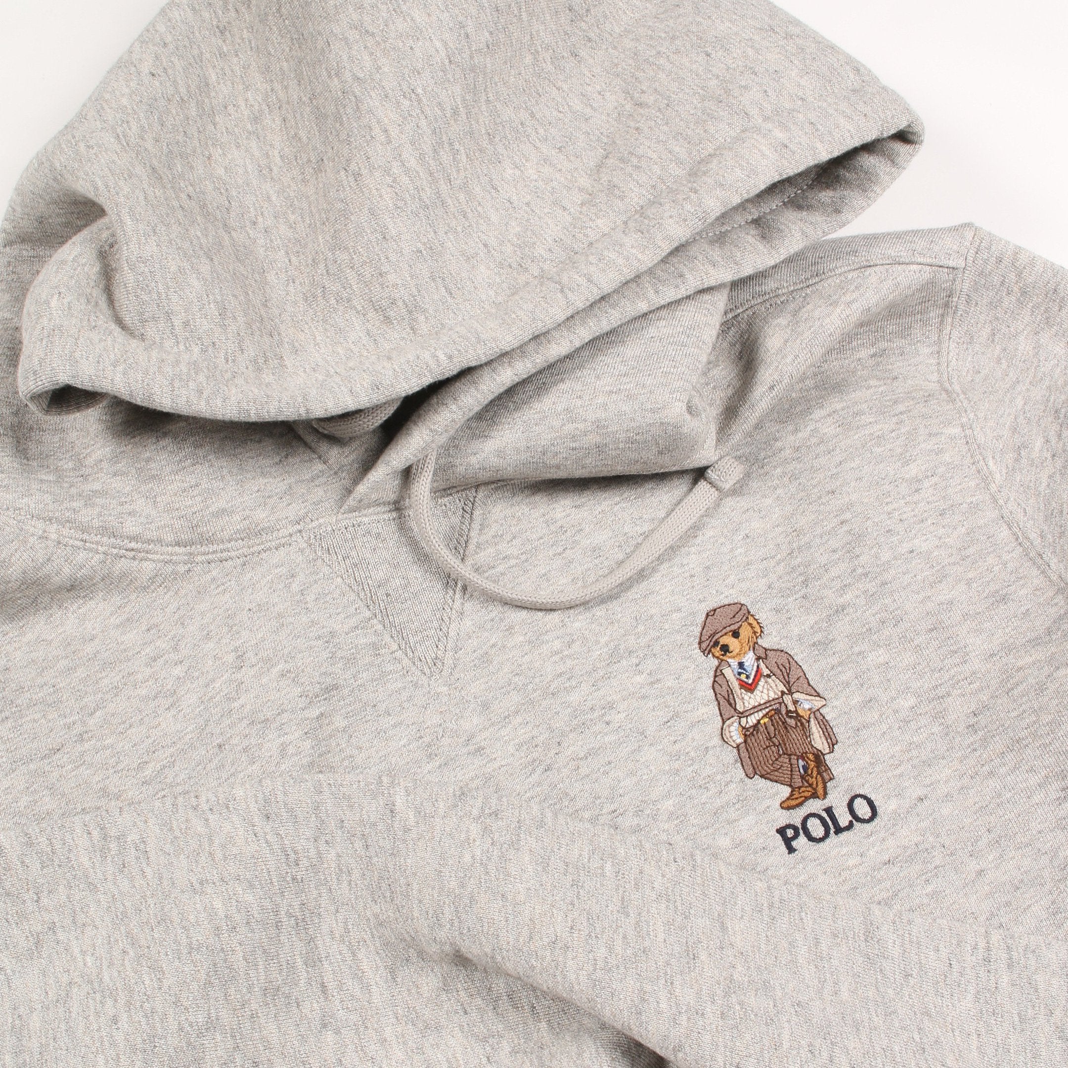 ポロベア フリース フーディ プルオーバーパーカー コットン グレー 裏