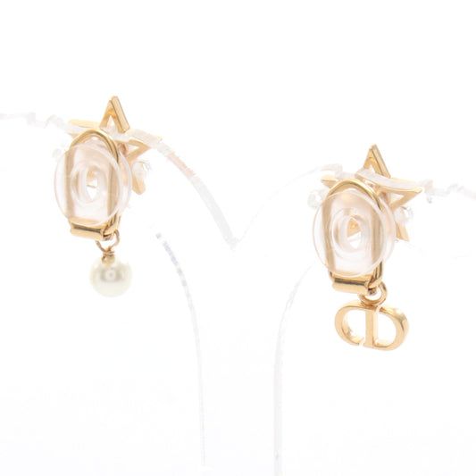 Petit CD Lucky Charms イヤリング GP フェイクパール ゴールド ホワイト クリスチャンディオール