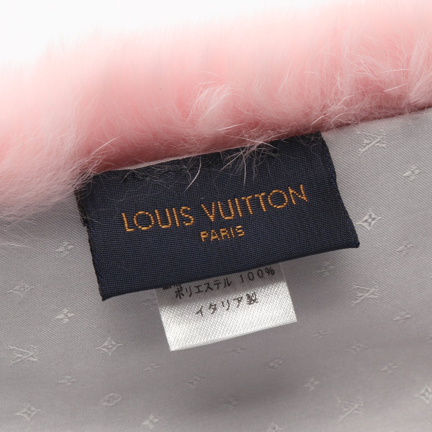 エシャルプ ウィンター サンセット マフラー ラビットファー ピンク オフホワイト ルイヴィトン 財布・小物 LOUIS VUITTON