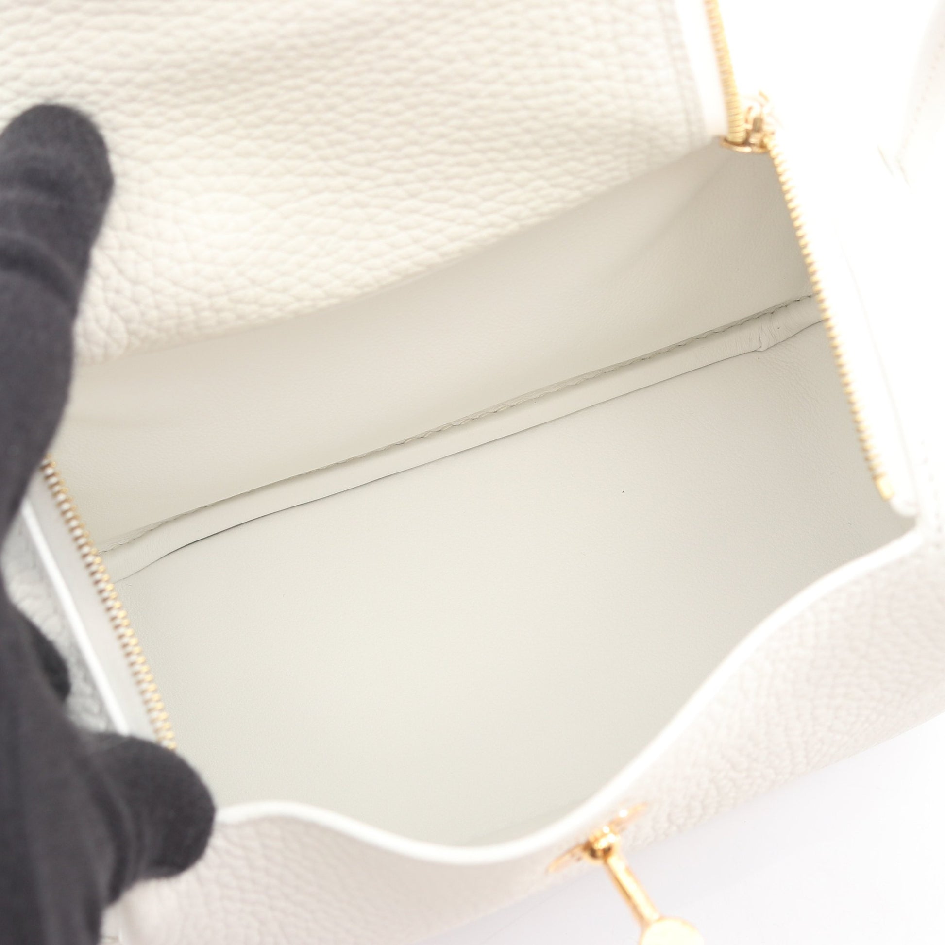 リンディ ミニ ニューホワイト ショルダーバッグ トリヨンクレマンス ホワイト ゴールド金具 B刻印 エルメス バッグ HERMES