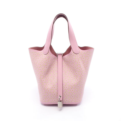 ピコタンロックPM ラッキーデイジー モーヴシルベストル ハンドバッグ ヴォースイフト ピンク シルバー金具 U刻印 エルメス バッグ HERMES