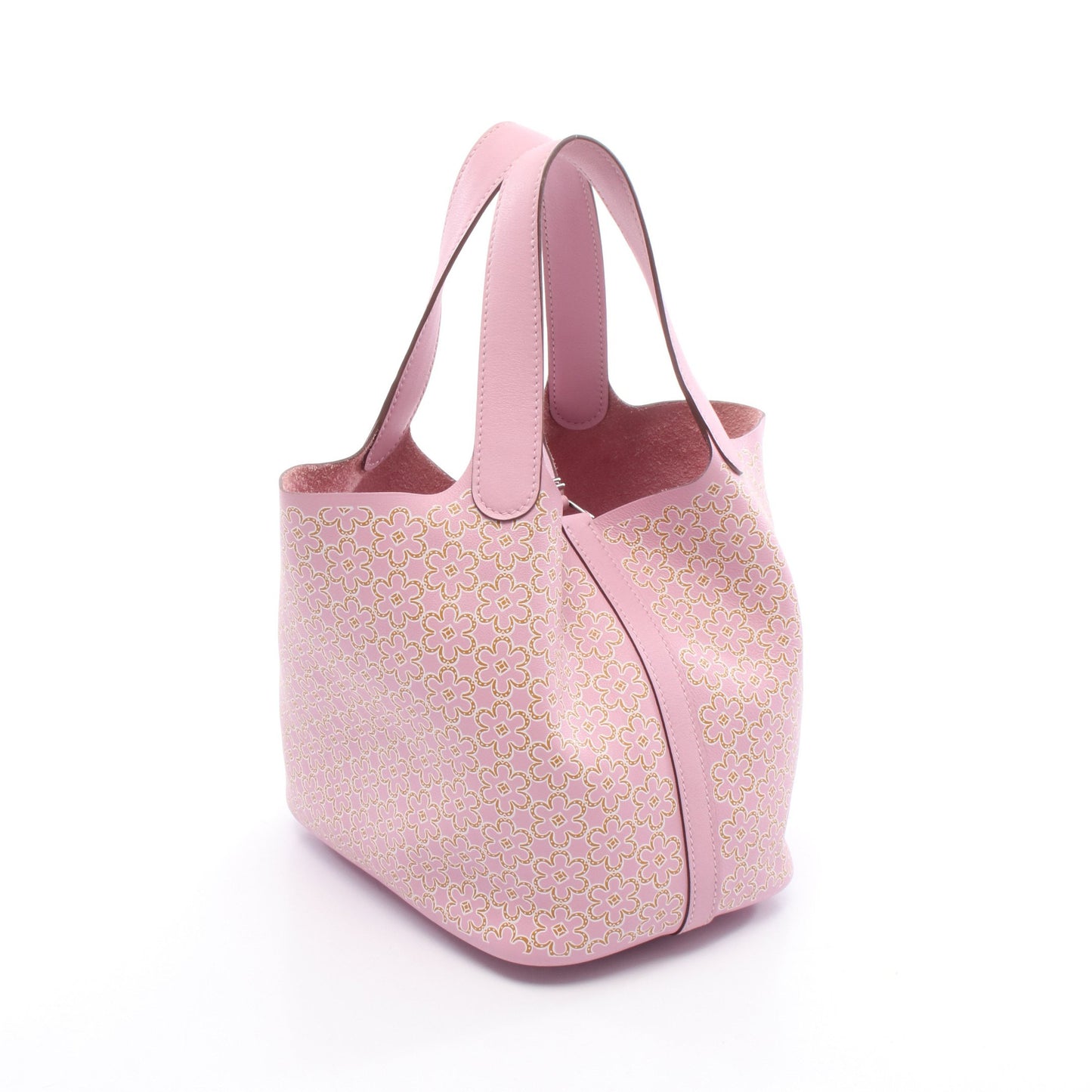 ピコタンロックPM ラッキーデイジー モーヴシルベストル ハンドバッグ ヴォースイフト ピンク シルバー金具 U刻印 エルメス バッグ HERMES