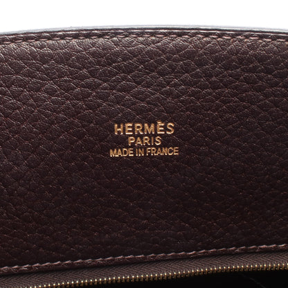 ホワイトバスアップ エベンヌ ハンドバッグ トートバッグ フィヨルド ダークブラウン ゴールド金具 □F刻印 エルメス バッグ HERMES
