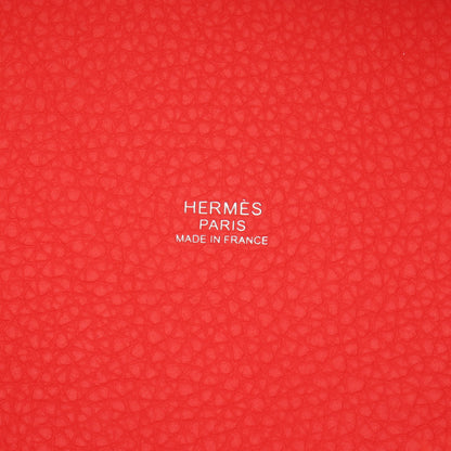 ピコタンロックPM ローズテキサス ハンドバッグ トリヨンクレマンス ピンクレッド シルバー金具 U刻印 エルメス バッグ HERMES