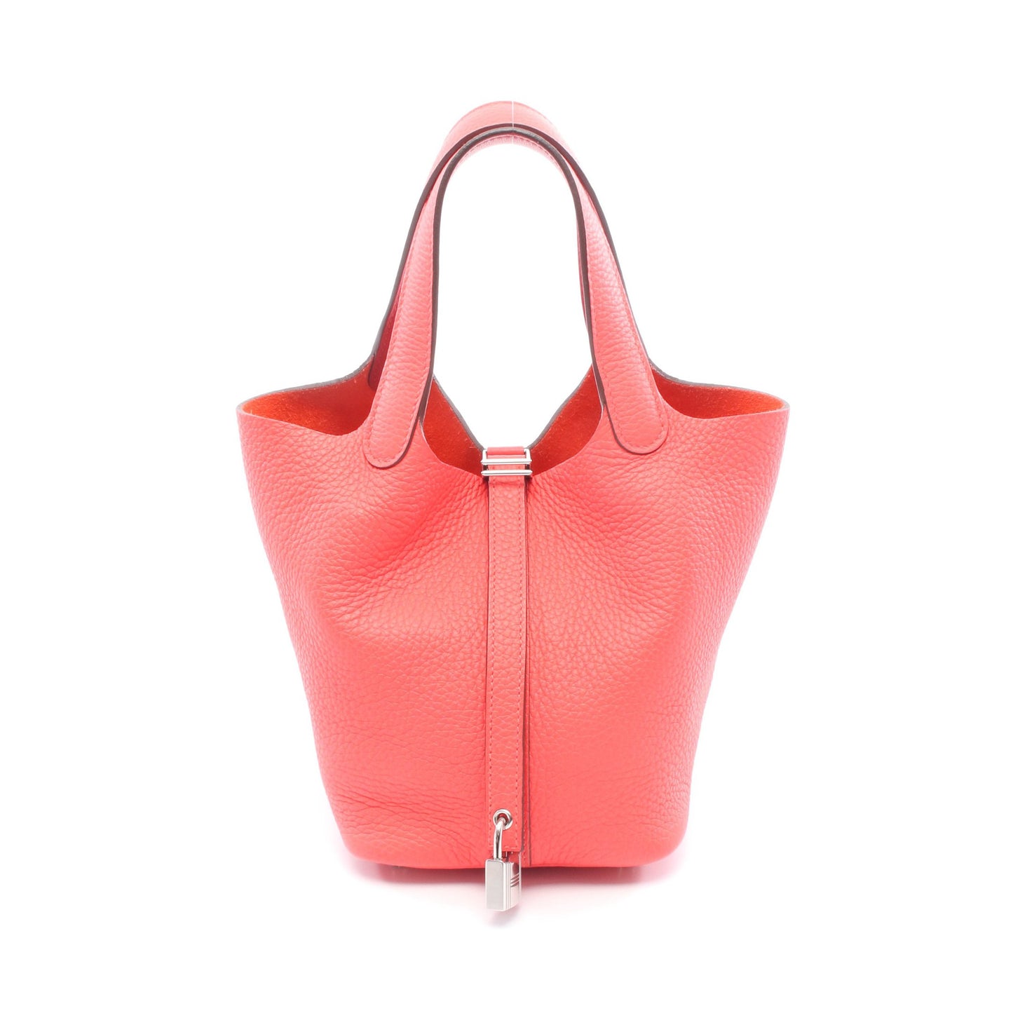 ピコタンロックPM ローズテキサス ハンドバッグ トリヨンクレマンス ピンクレッド シルバー金具 U刻印 エルメス バッグ HERMES