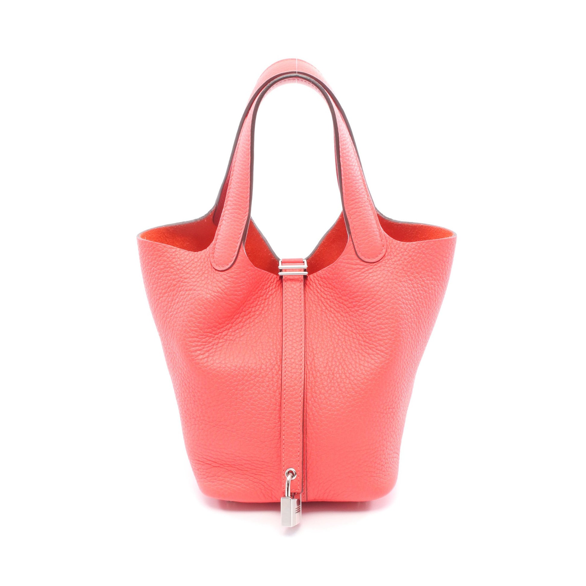 ピコタンロックPM ローズテキサス ハンドバッグ トリヨンクレマンス ピンクレッド シルバー金具 U刻印 エルメス バッグ HERMES