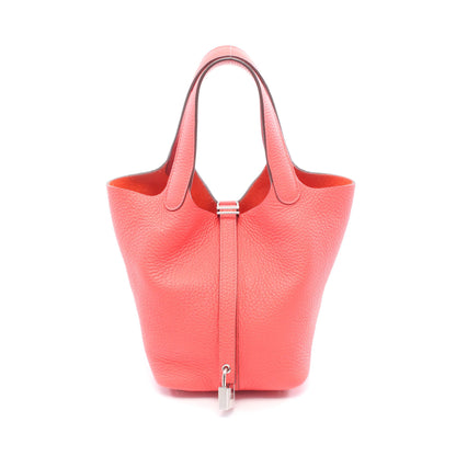 ピコタンロックPM ローズテキサス ハンドバッグ トリヨンクレマンス ピンクレッド シルバー金具 U刻印 エルメス バッグ HERMES