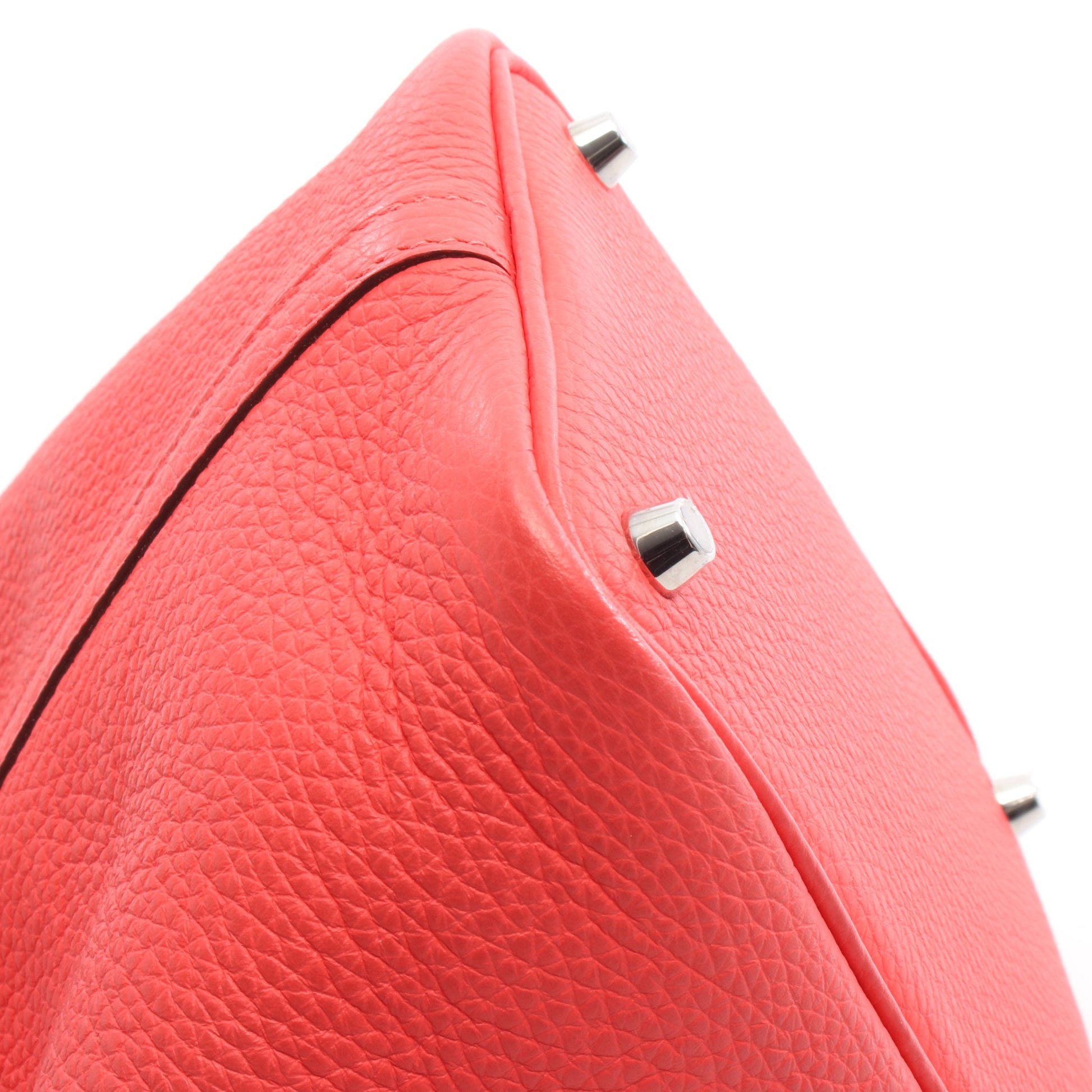 ピコタンロックPM ローズテキサス ハンドバッグ トリヨンクレマンス ピンクレッド シルバー金具 U刻印 エルメス バッグ HERMES