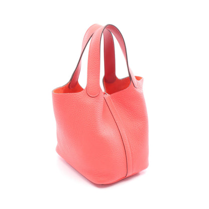 ピコタンロックPM ローズテキサス ハンドバッグ トリヨンクレマンス ピンクレッド シルバー金具 U刻印 エルメス バッグ HERMES