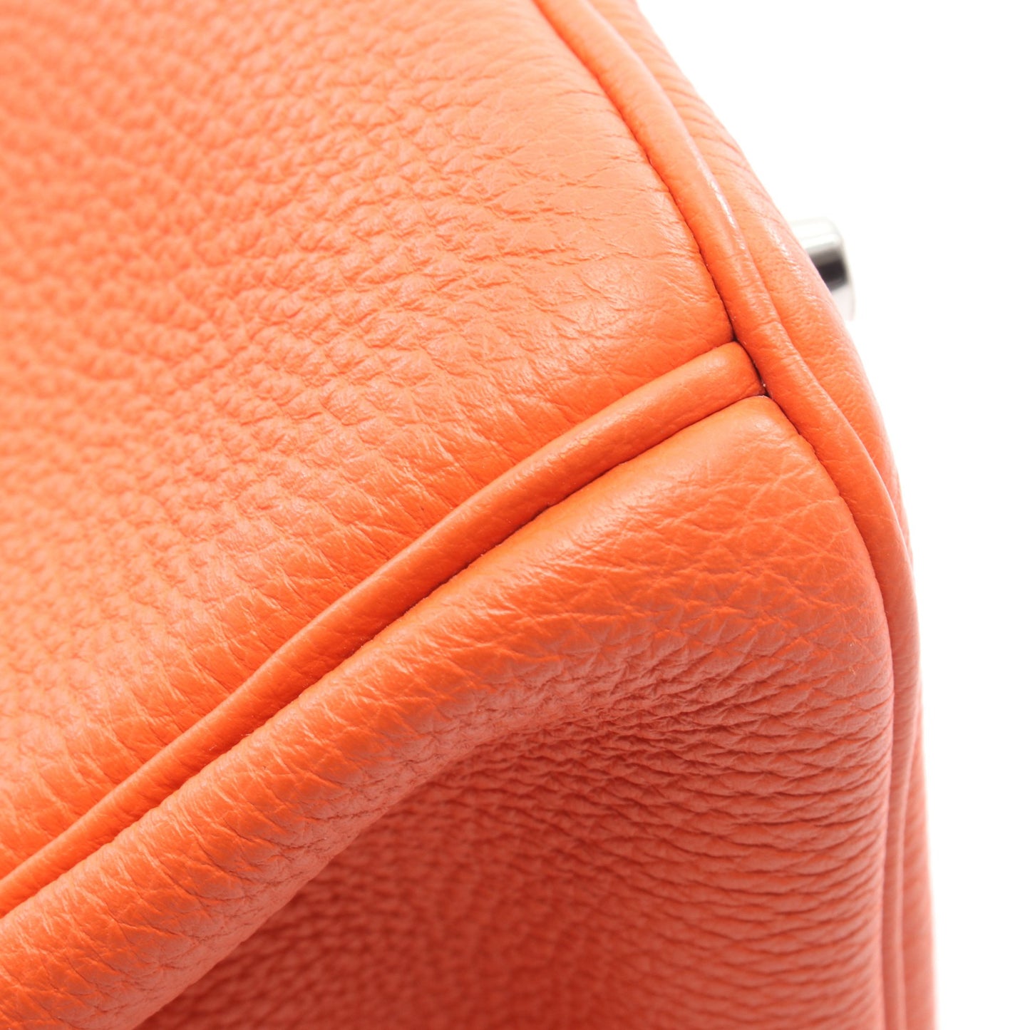 バーキン30 オレンジポピー ハンドバッグ トゴ オレンジ シルバー金具 T刻印 エルメス バッグ HERMES