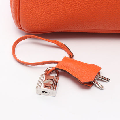 バーキン30 オレンジポピー ハンドバッグ トゴ オレンジ シルバー金具 T刻印 エルメス バッグ HERMES