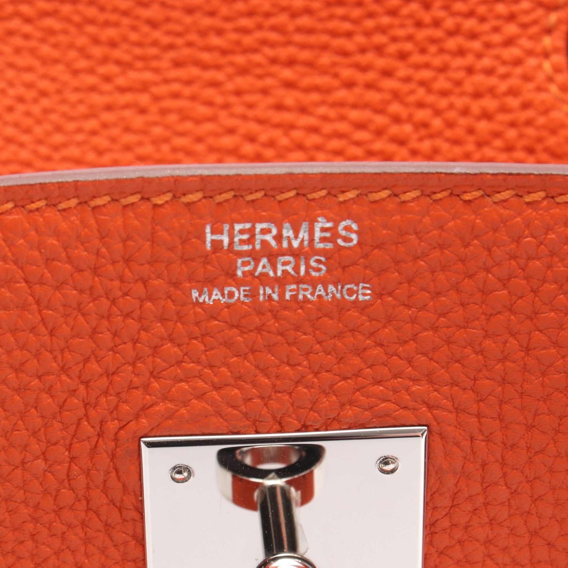 バーキン30 オレンジポピー ハンドバッグ トゴ オレンジ シルバー金具 T刻印 エルメス バッグ HERMES