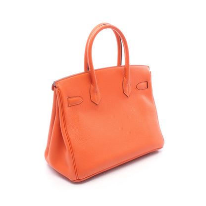 バーキン30 オレンジポピー ハンドバッグ トゴ オレンジ シルバー金具 T刻印 エルメス バッグ HERMES
