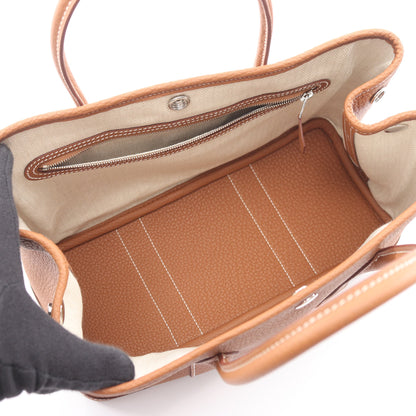 ガーデンパーティTPM ゴールド ハンドバッグ トートバッグ ネゴンダ ブラウン シルバー金具 K刻印 エルメス バッグ HERMES