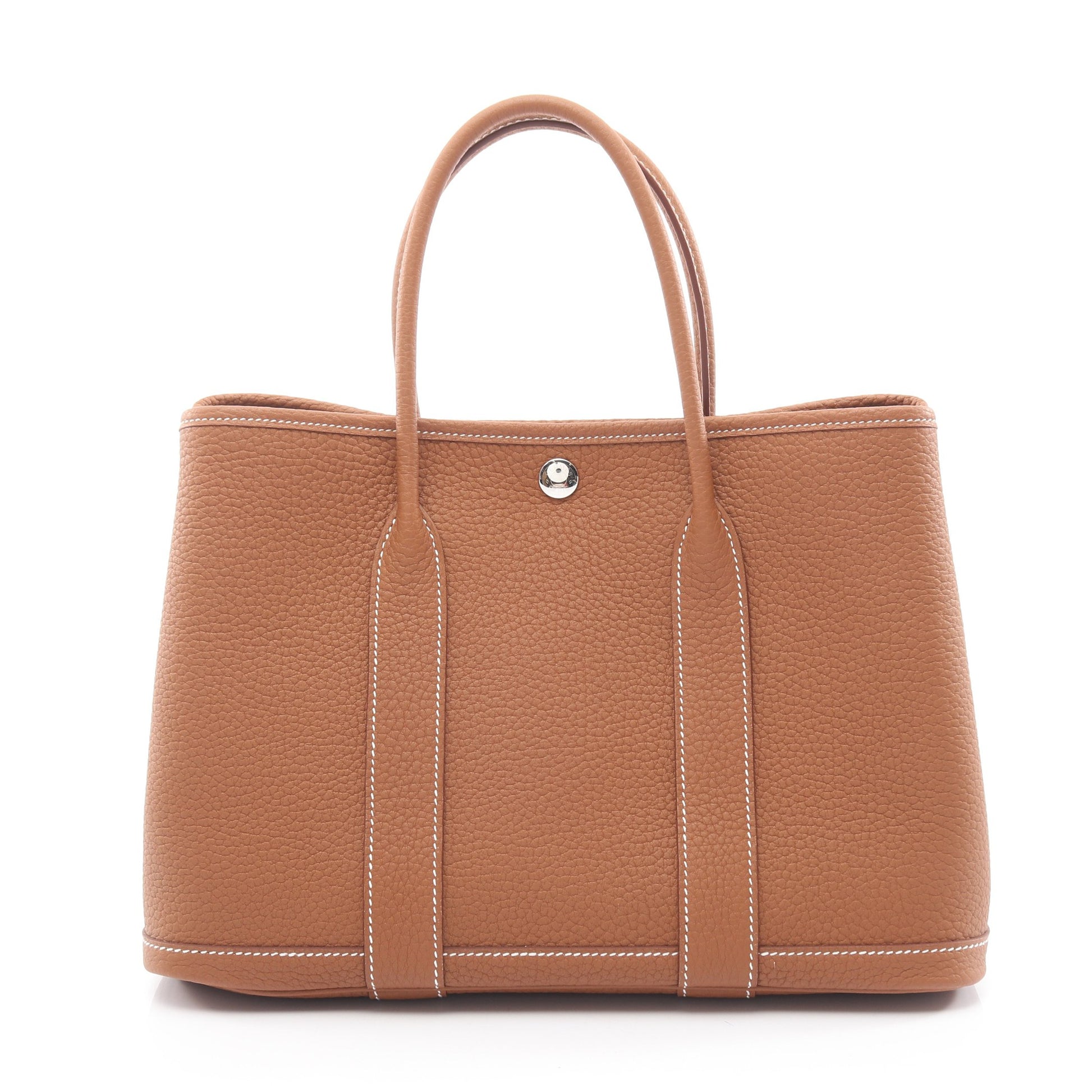 ガーデンパーティTPM ゴールド ハンドバッグ トートバッグ ネゴンダ ブラウン シルバー金具 K刻印 エルメス バッグ HERMES
