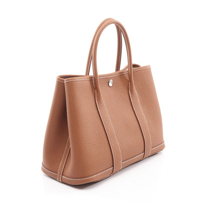 ガーデンパーティTPM ゴールド ハンドバッグ トートバッグ ネゴンダ ブラウン シルバー金具 K刻印 エルメス バッグ HERMES
