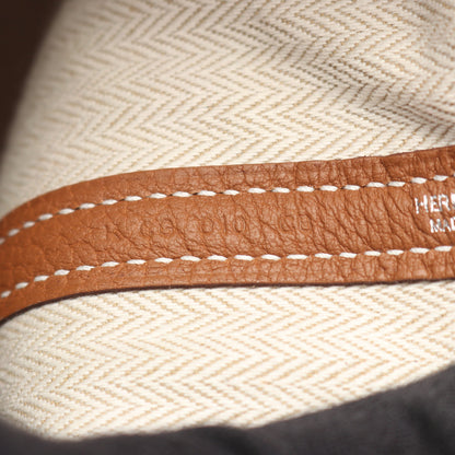 ガーデンパーティTPM ゴールド ハンドバッグ トートバッグ ネゴンダ ブラウン シルバー金具 K刻印 エルメス バッグ HERMES