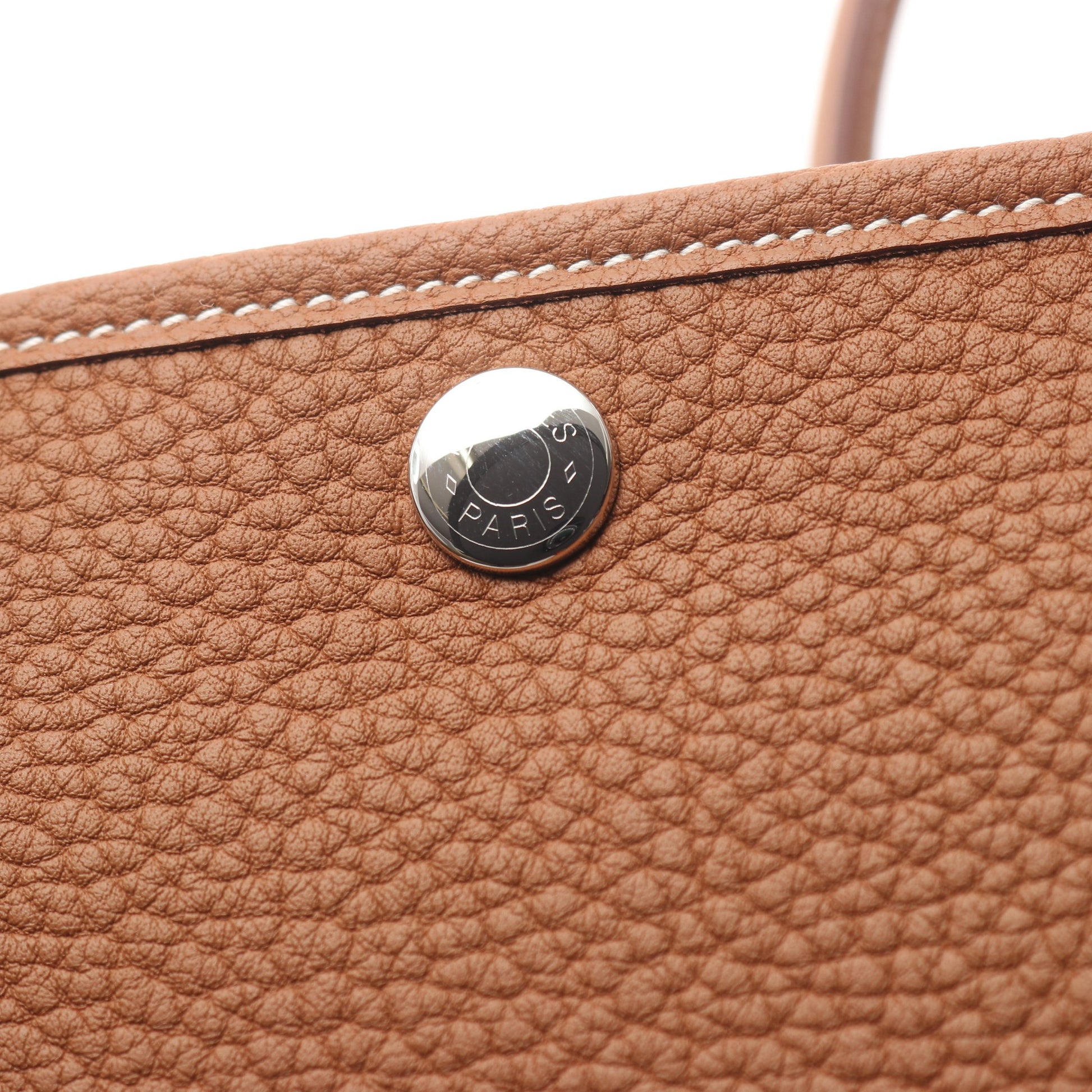 ガーデンパーティTPM ゴールド ハンドバッグ トートバッグ ネゴンダ ブラウン シルバー金具 K刻印 エルメス バッグ HERMES