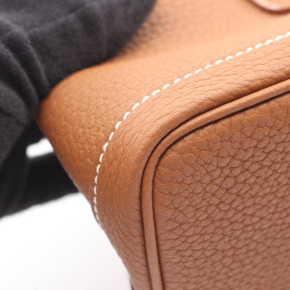 ガーデンパーティTPM ゴールド ハンドバッグ トートバッグ ネゴンダ ブラウン シルバー金具 K刻印 エルメス バッグ HERMES