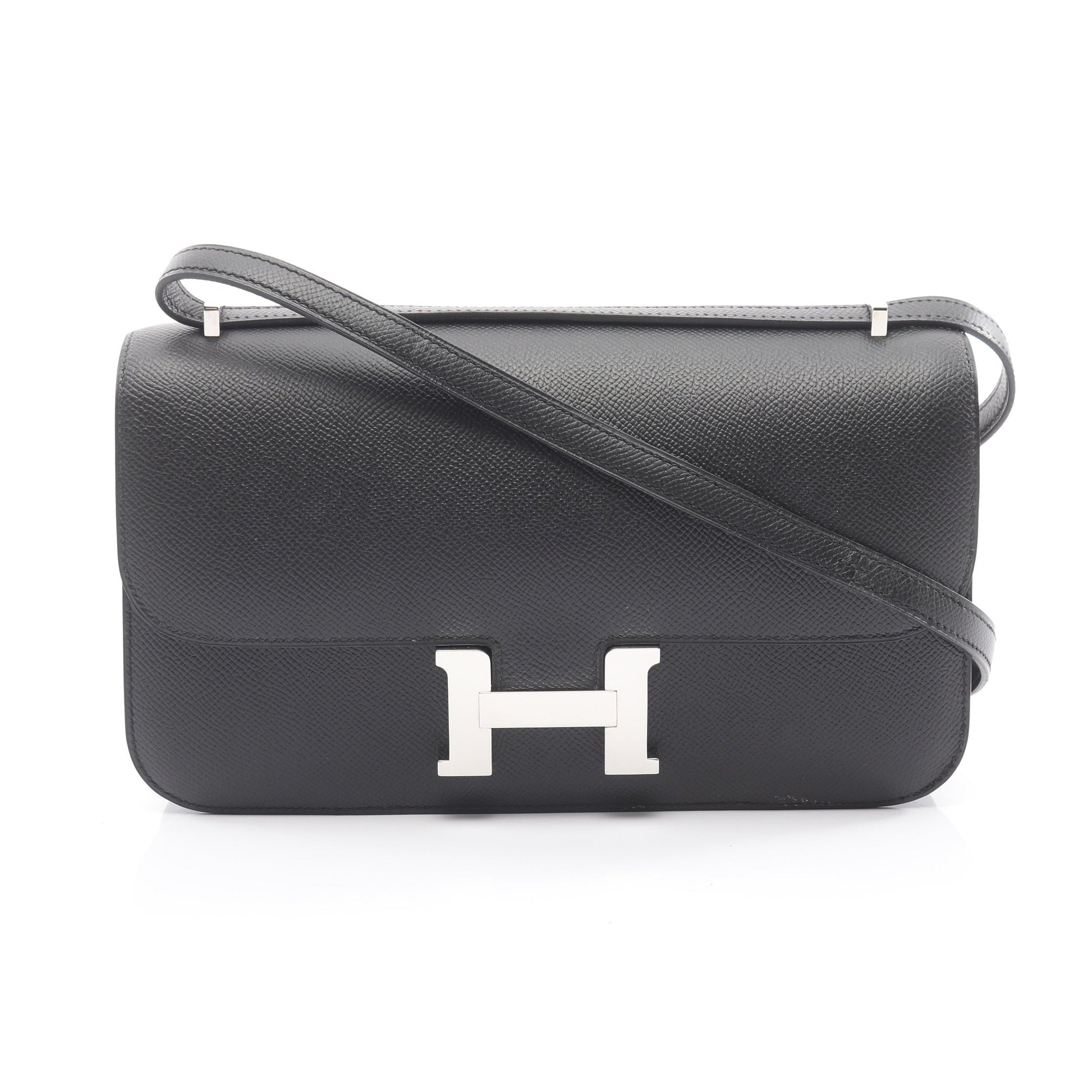 コンスタンスエラン3 ショルダーバッグ ヴォーエプソン ブラック シルバー金具 □O刻印 エルメス バッグ HERMES
