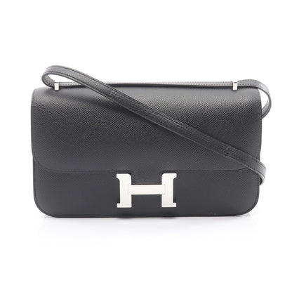 コンスタンスエラン3 ショルダーバッグ ヴォーエプソン ブラック シルバー金具 □O刻印 エルメス バッグ HERMES