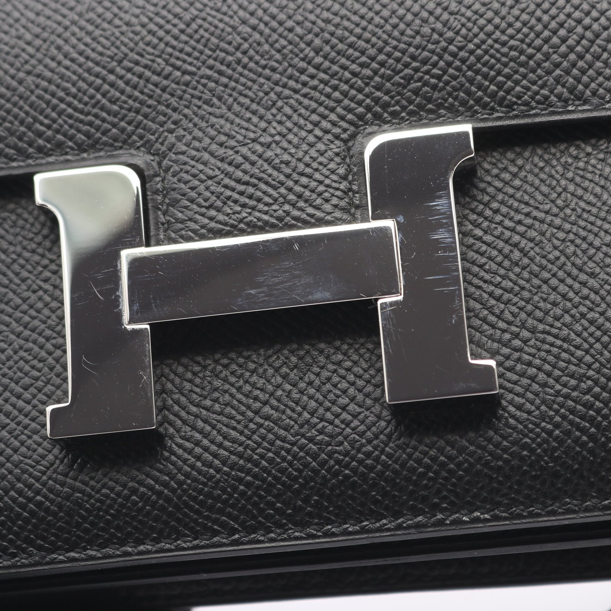 コンスタンスエラン3 ショルダーバッグ ヴォーエプソン ブラック シルバー金具 □O刻印 エルメス バッグ HERMES