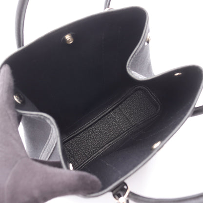 ガーデンファイルPM ハンドバッグ トートバッグ トワルミリタリー ヴァッシュハンター ブラック シルバー金具 2WAY Y刻印 エルメス バッグ HERMES
