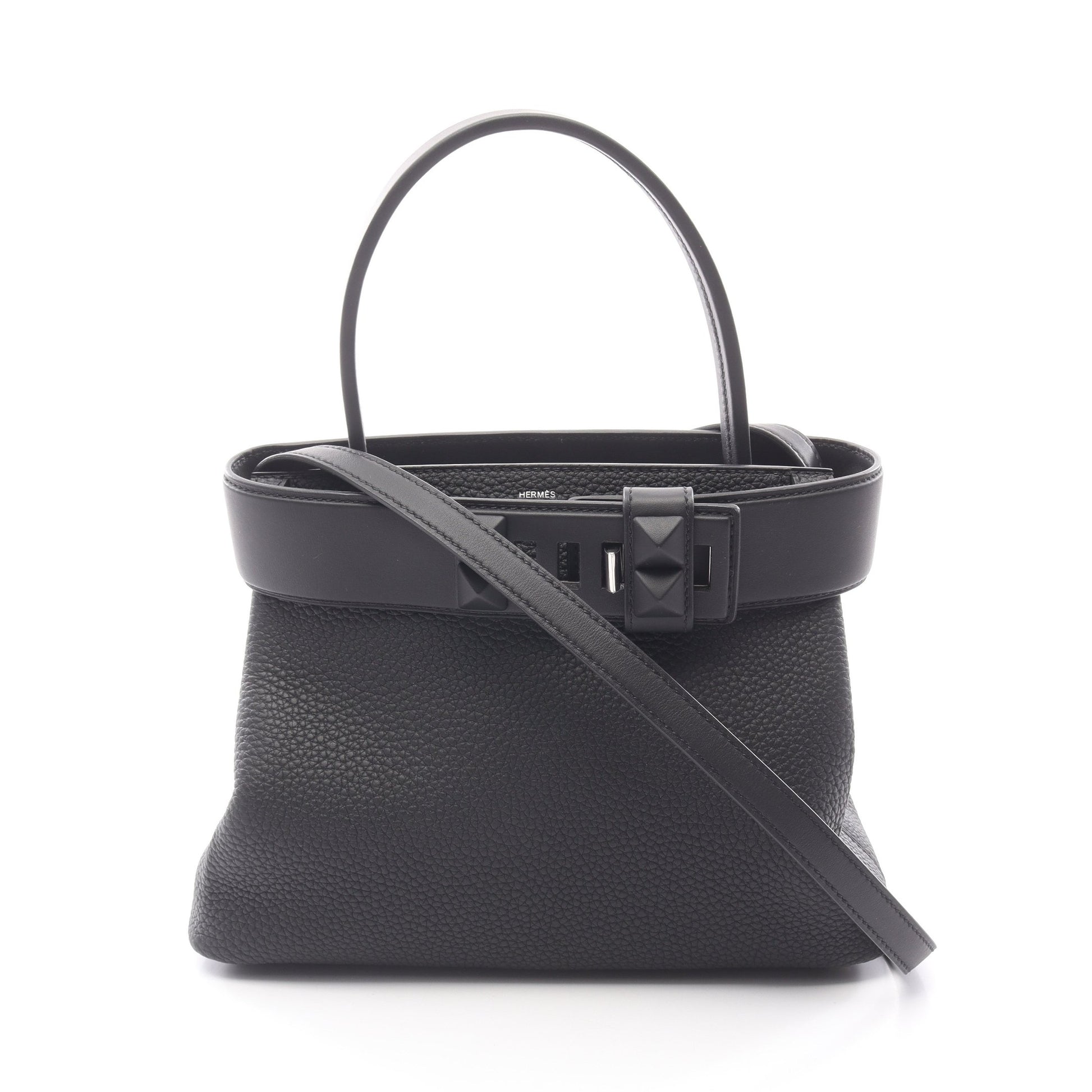 メドール ハンドバッグ トゴ ヴォースイフト ブラック シルバー金具 2WAY W刻印 エルメス バッグ HERMES