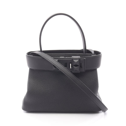 メドール ハンドバッグ トゴ ヴォースイフト ブラック シルバー金具 2WAY W刻印 エルメス バッグ HERMES