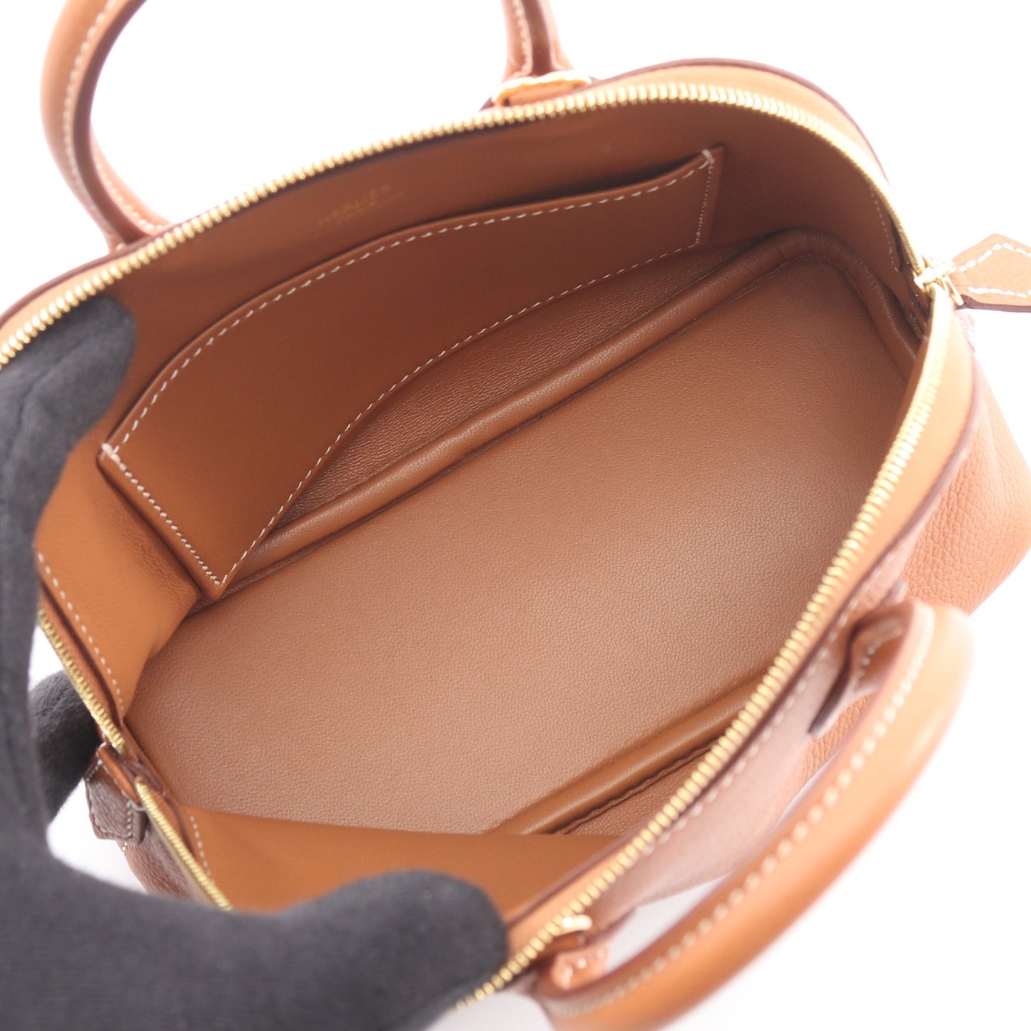 ボリード1923 ミニ ゴールド ハンドバッグ エバーカラー ライトブラウン ゴールド金具 2WAY Z刻印 エルメス バッグ HERMES