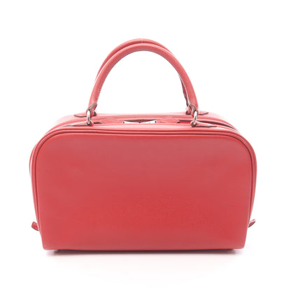 サックアンヴィ26 ルージュガランス ハンドバッグ ヴォーエプソン レッド シルバー金具 □K刻印 エルメス バッグ HERMES