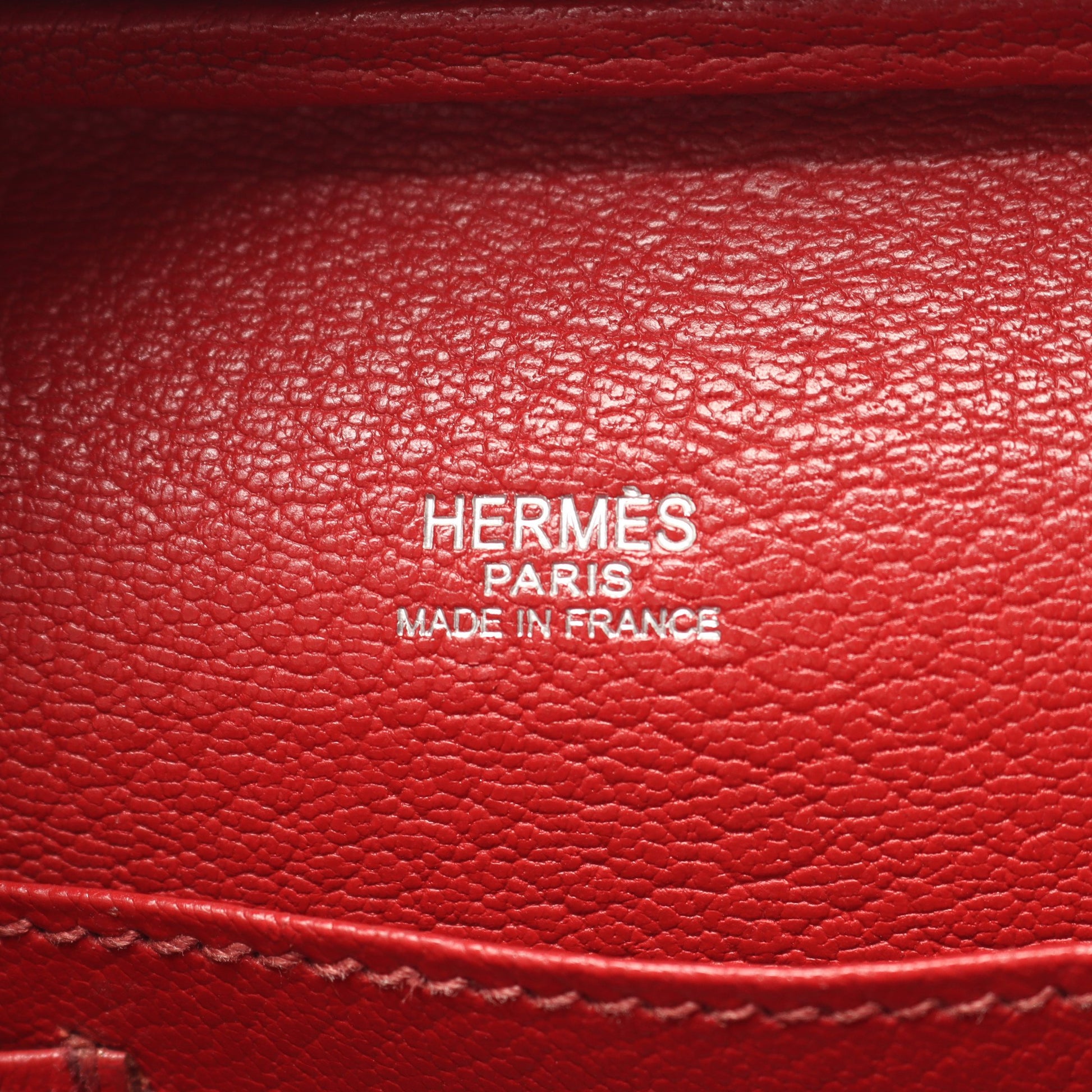 サックアンヴィ26 ルージュガランス ハンドバッグ ヴォーエプソン レッド シルバー金具 □K刻印 エルメス バッグ HERMES