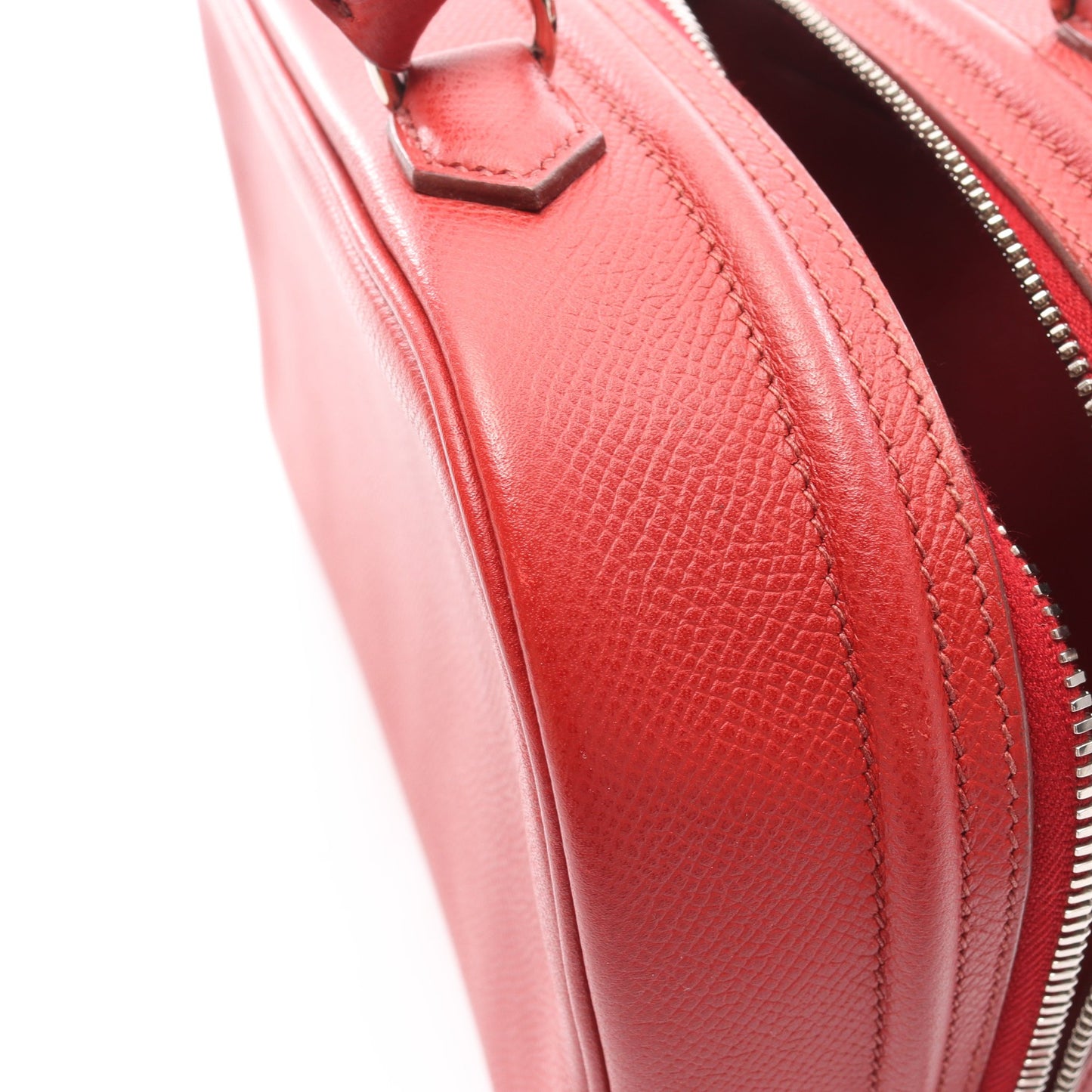 サックアンヴィ26 ルージュガランス ハンドバッグ ヴォーエプソン レッド シルバー金具 □K刻印 エルメス バッグ HERMES