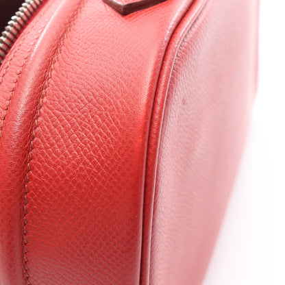 サックアンヴィ26 ルージュガランス ハンドバッグ ヴォーエプソン レッド シルバー金具 □K刻印 エルメス バッグ HERMES