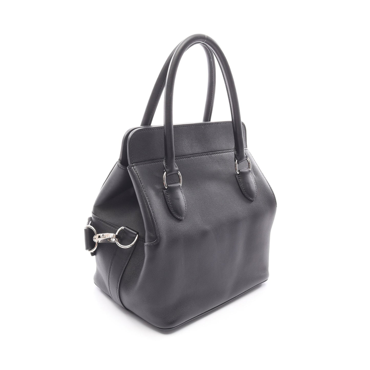 ツールボックス20 ハンドバッグ ヴォースイフト ブラック シルバー金具 2WAY A刻印 エルメス