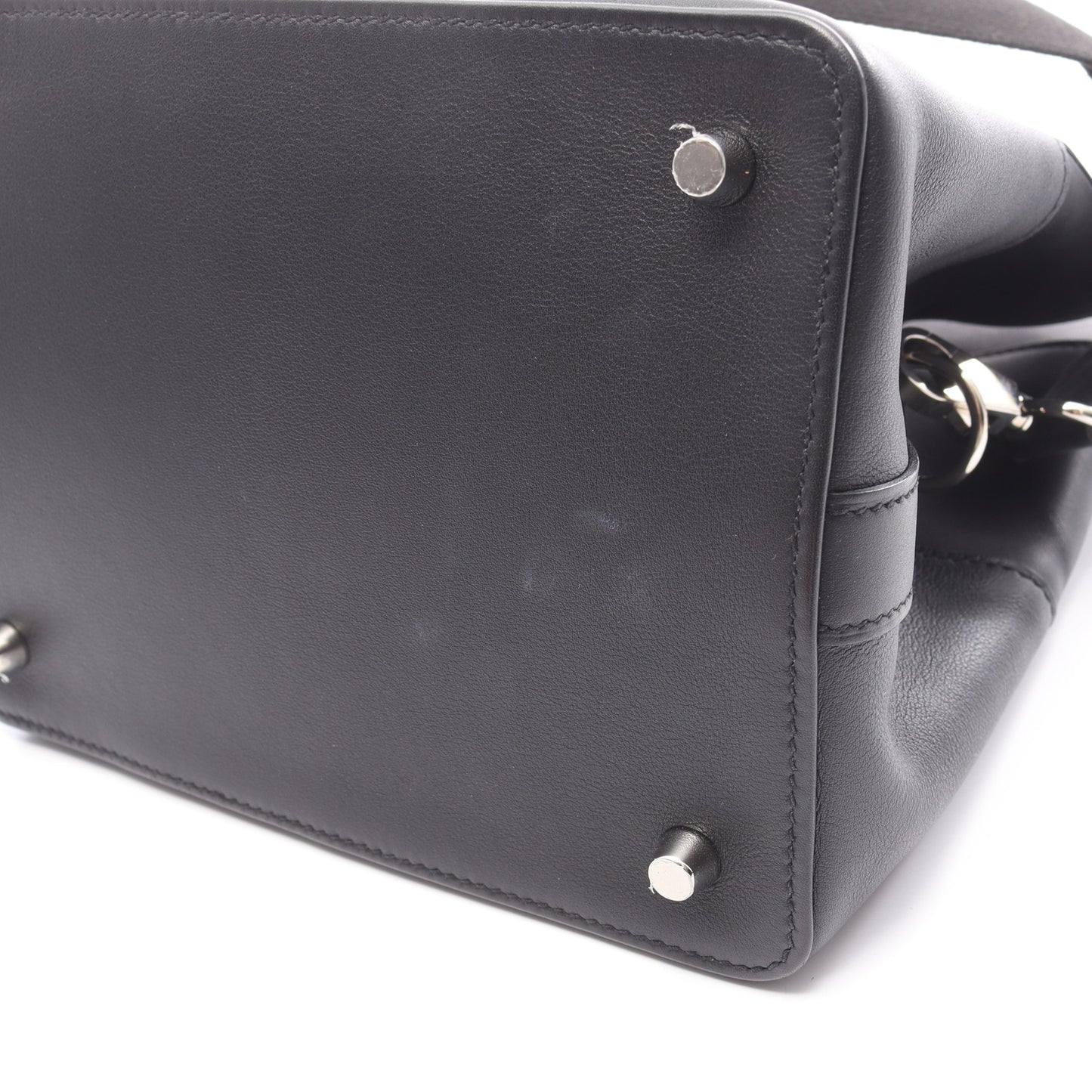 ツールボックス20 ハンドバッグ ヴォースイフト ブラック シルバー金具 2WAY A刻印 エルメス