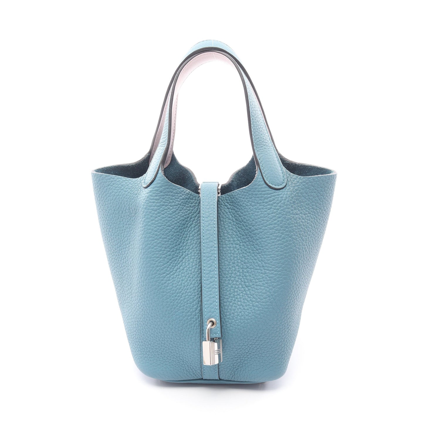 ピコタンロックPM エクラ ニューブルージーン モーヴペール ハンドバッグ トリヨンクレマンス ブルー ライトピンク シルバー金具 W刻印 エルメス