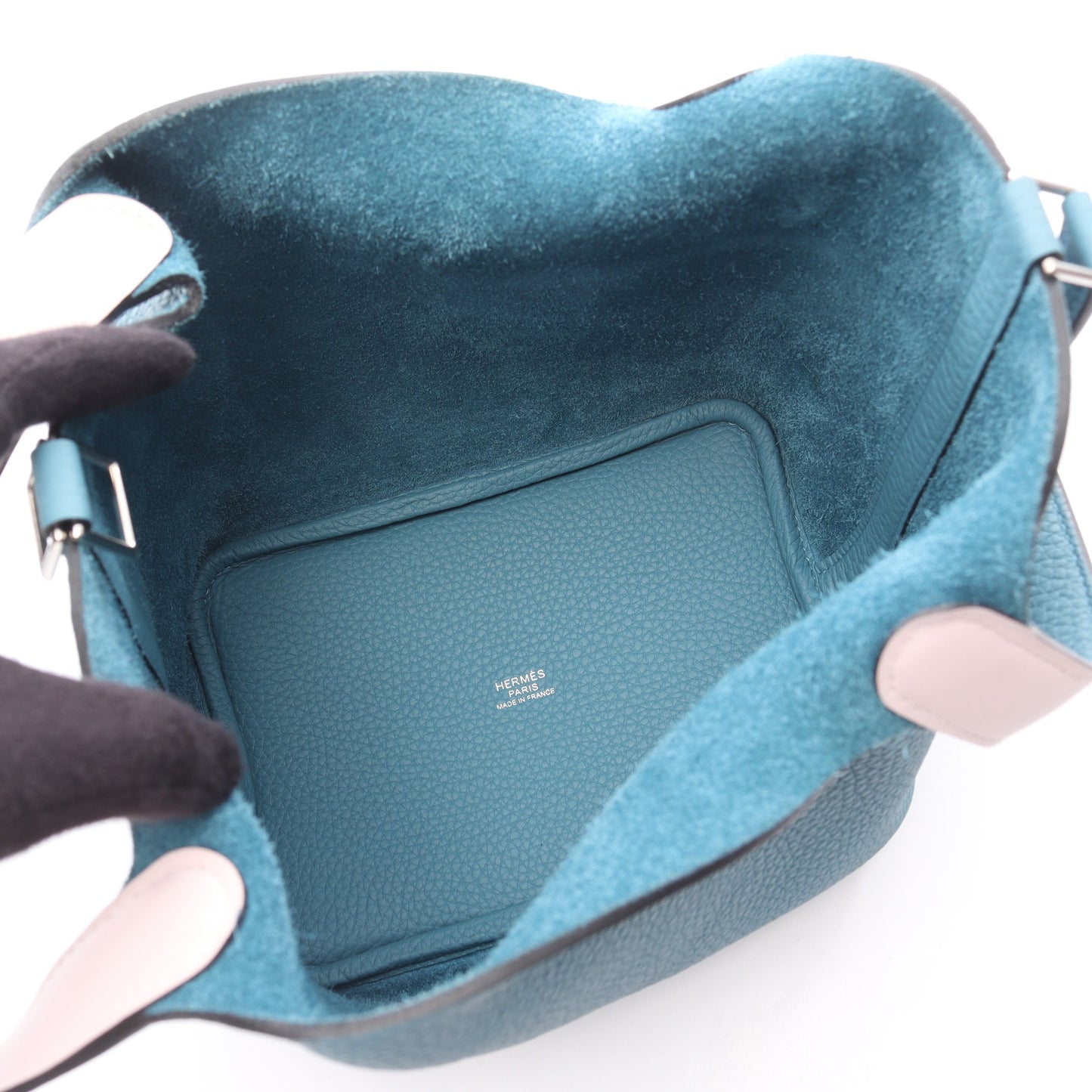 ピコタンロックPM エクラ ニューブルージーン モーヴペール ハンドバッグ トリヨンクレマンス ブルー ライトピンク シルバー金具 W刻印 エルメス