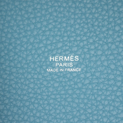 ピコタンロックPM エクラ ニューブルージーン モーヴペール ハンドバッグ トリヨンクレマンス ブルー ライトピンク シルバー金具 W刻印 エルメス