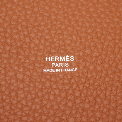 ピコタンロックPM エクラ ゴールド ローズサクラ ハンドバッグ トリヨンクレマンス ヴォースイフト ブラウン ライトピンク シルバー金具 K刻印 エルメス