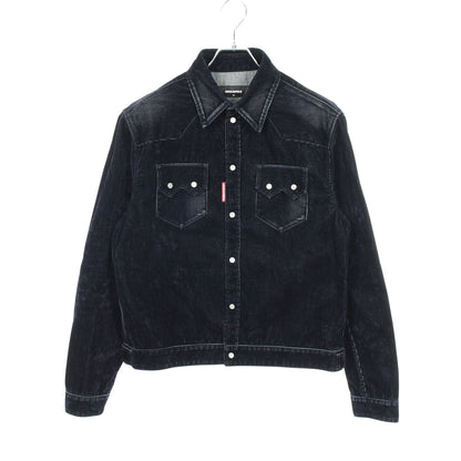 Flocked Cord Jean Jacket コーデュロイ ジャケット コットン ダークネイビー ディースクエアード アウター DSQUARED2
