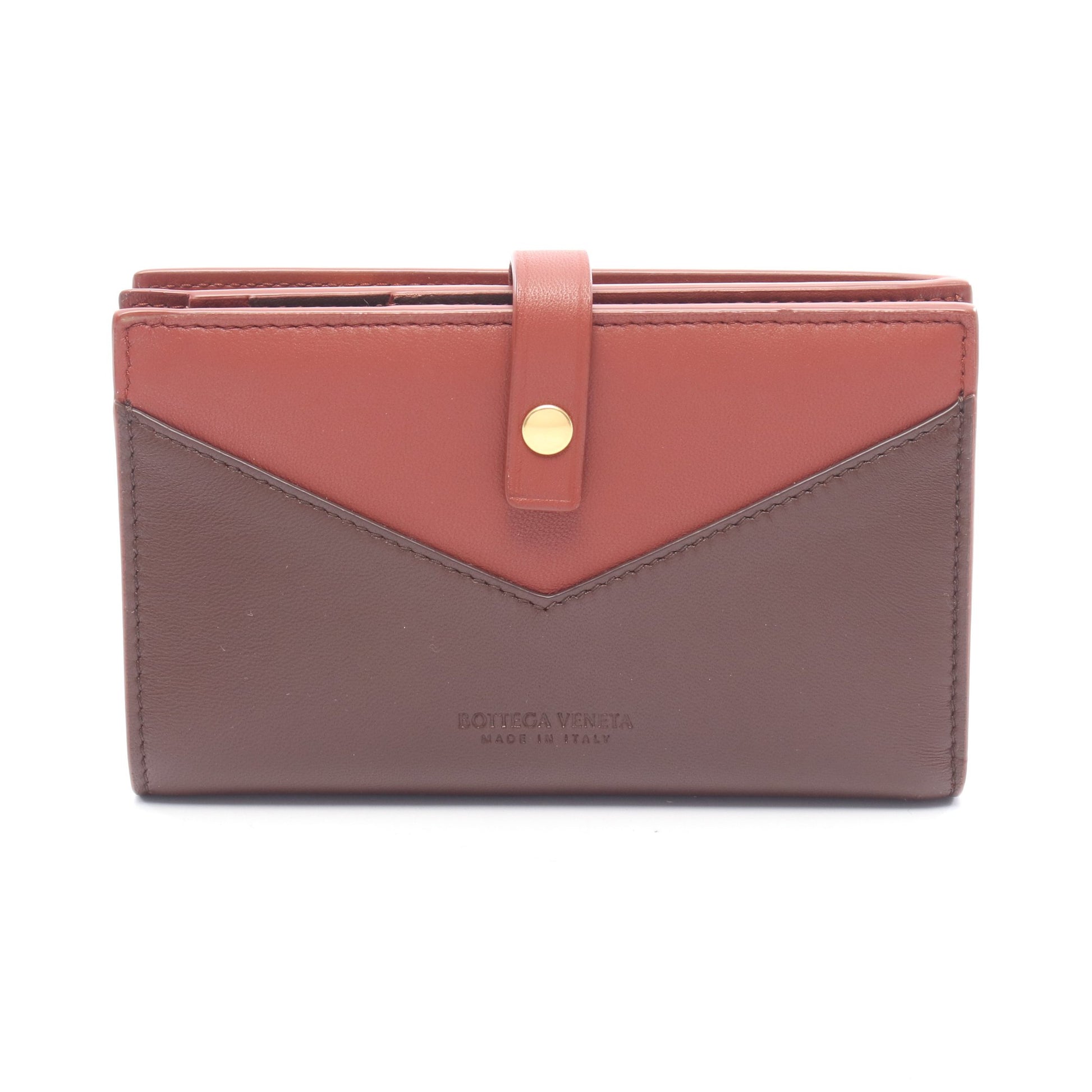 二つ折り財布 レザー レッドブラウン ダークブラウン ボッテガヴェネタ 財布・小物 BOTTEGA VENETA
