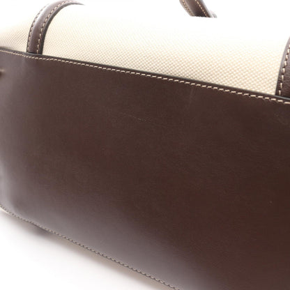 ニュージョイ ショルダーバッグ トートバッグ キャンバス レザー ベージュ ダークブラウン トッズ バッグ TOD'S