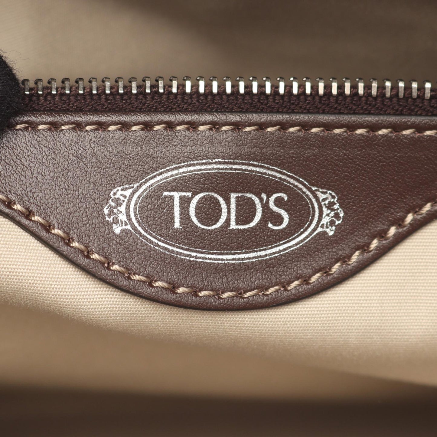 ニュージョイ ショルダーバッグ トートバッグ キャンバス レザー ベージュ ダークブラウン トッズ バッグ TOD'S